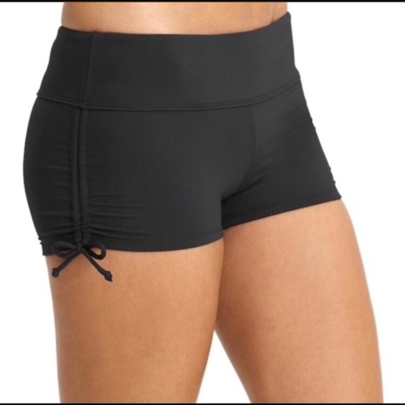 ruched swim shorts
